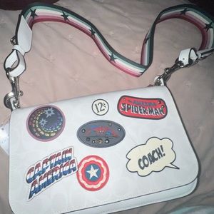 Coach White Crossbody Bag with Marvel Playful Patches
